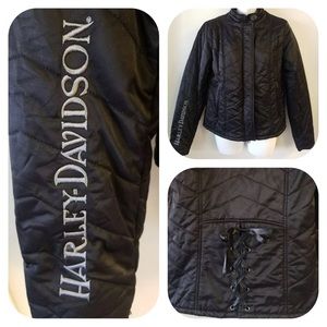 Harley Davidson Nylon Womens Tie‎ Back Jacket M